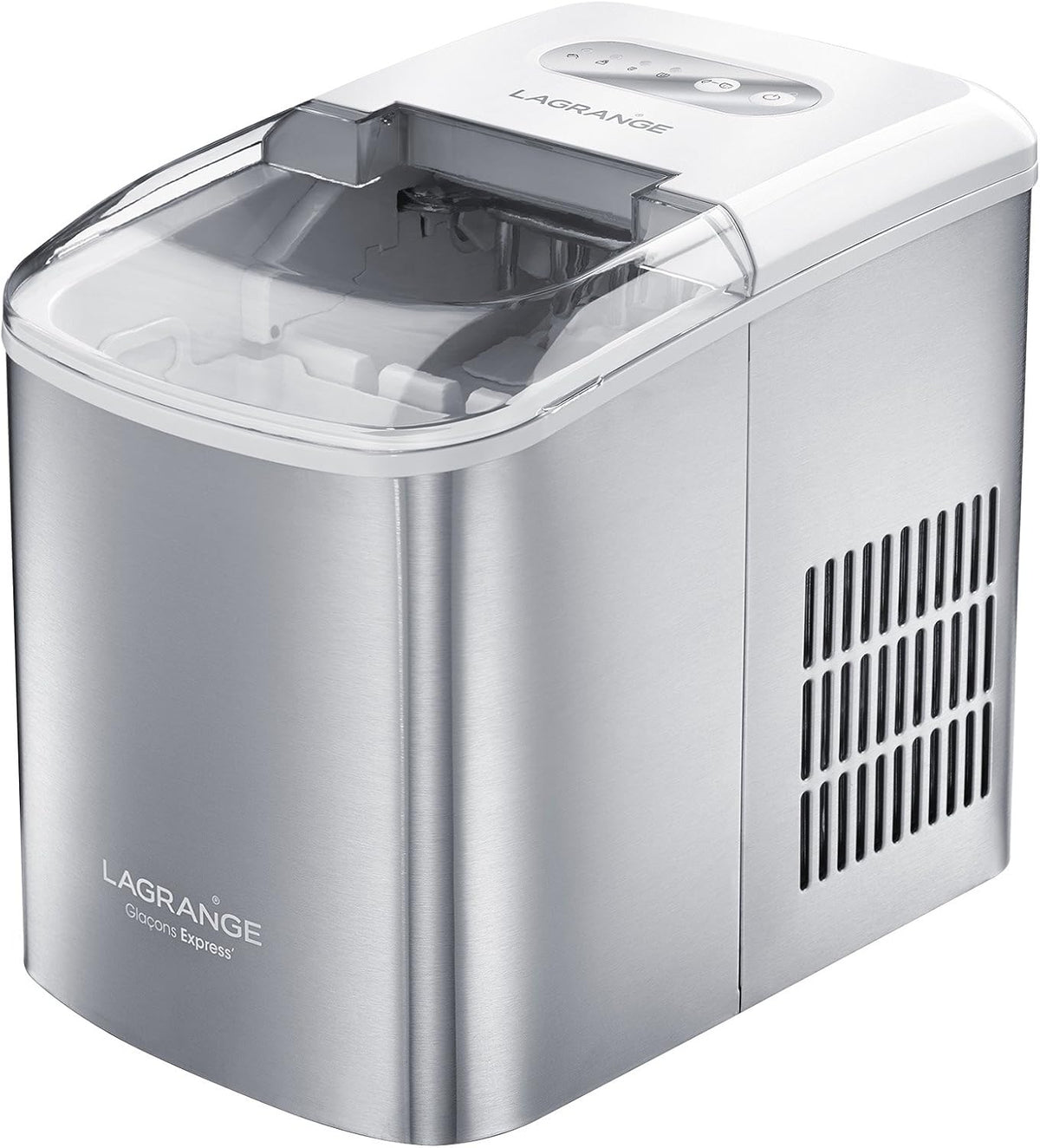 Lagrange 489002 Express Glaçon machine à glaçons inox - Capacité 2,1 L - 120 W - Format compact pour maison