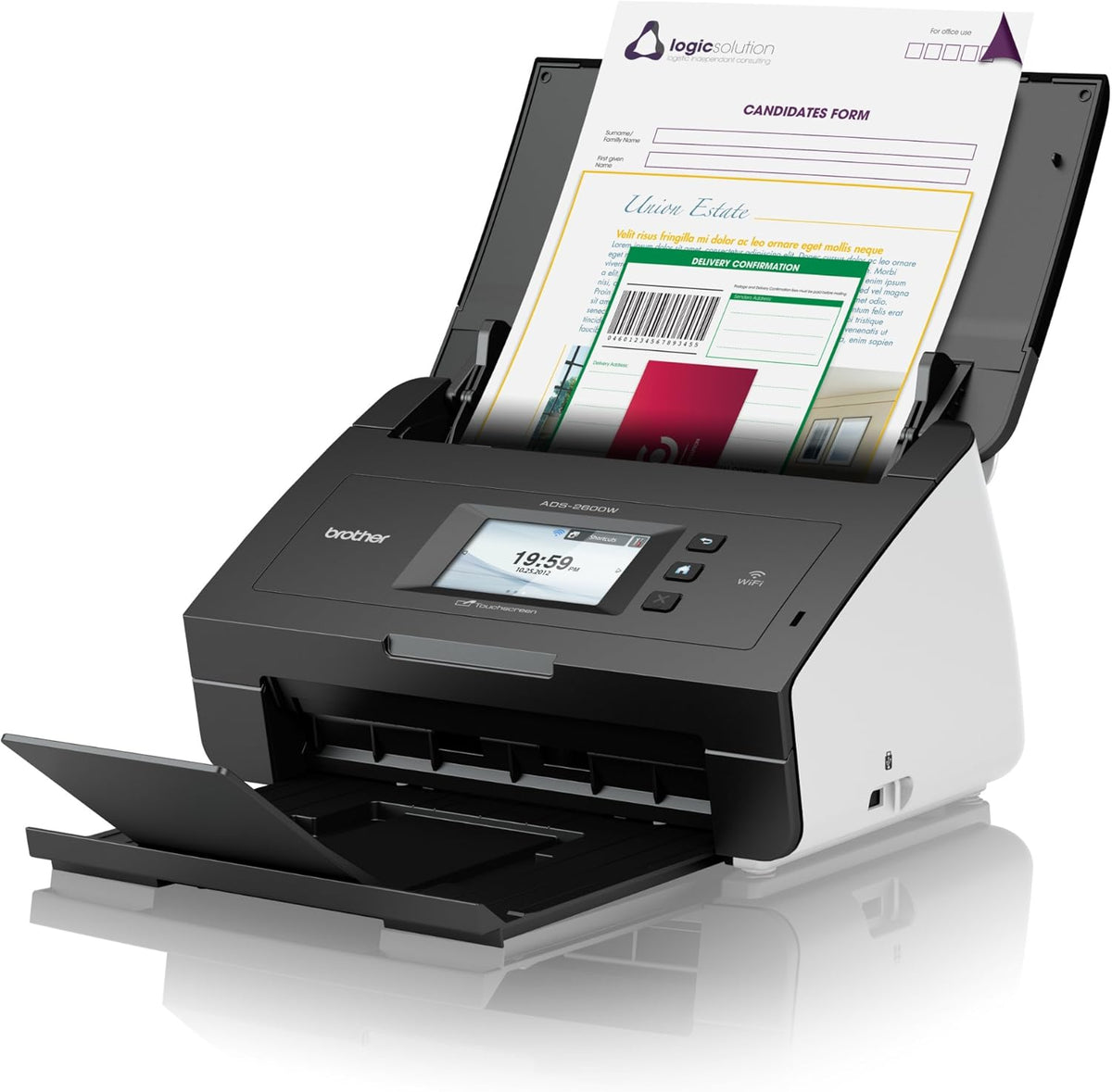 Brother ADS 2600 Scanner cartes de visite et documents - Résolution jusqu à 1200 dpi avec capteur CMOS - Chargeur automatique 50 feuilles - USB 2.0 compatible Linux