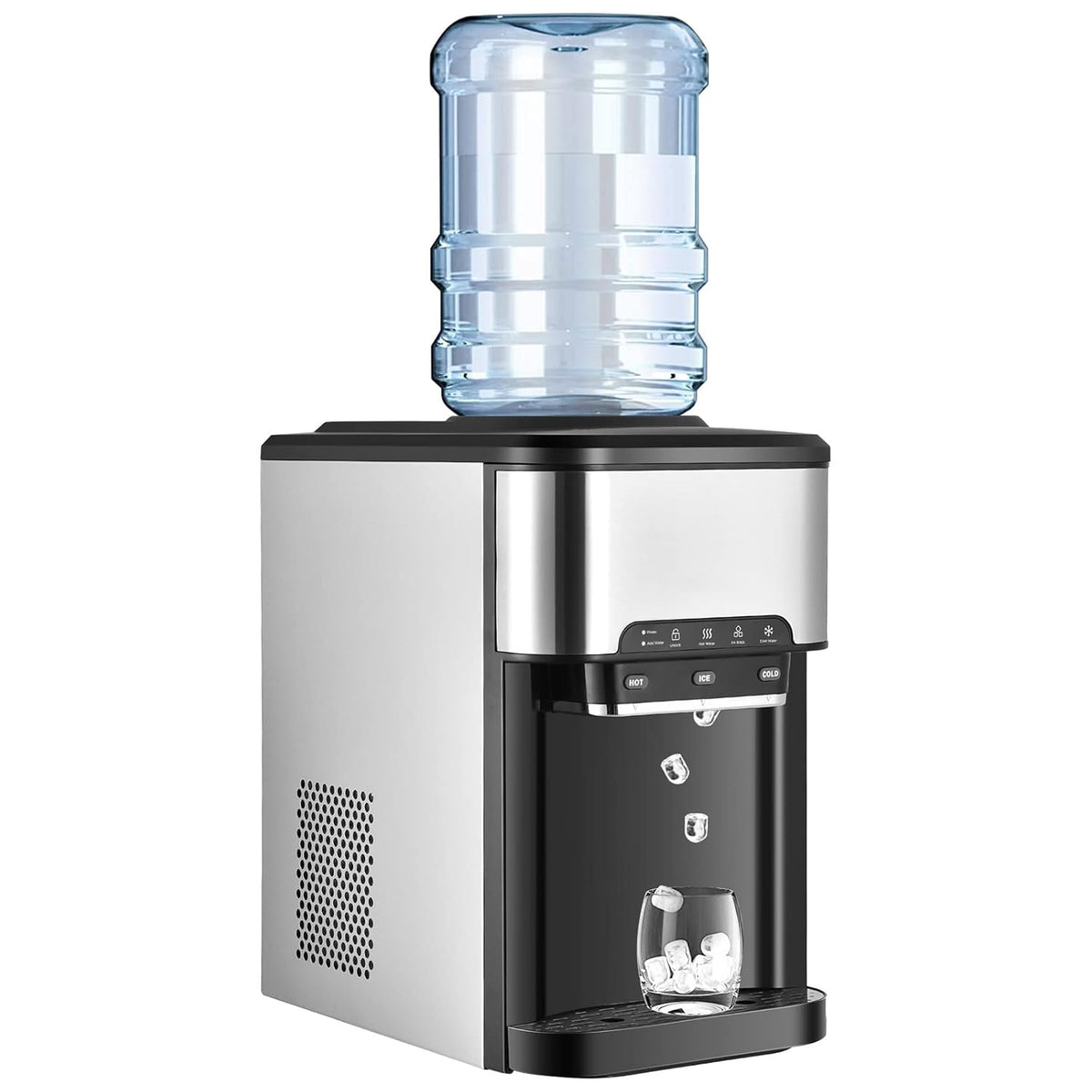 GOPLUS - Machine à glaçons 3 en 1 18,1 kg par 24 h - Eau chaude froide et réservoir 3 L - Contrôle tactile acier inoxydable pour maison bureau boissons