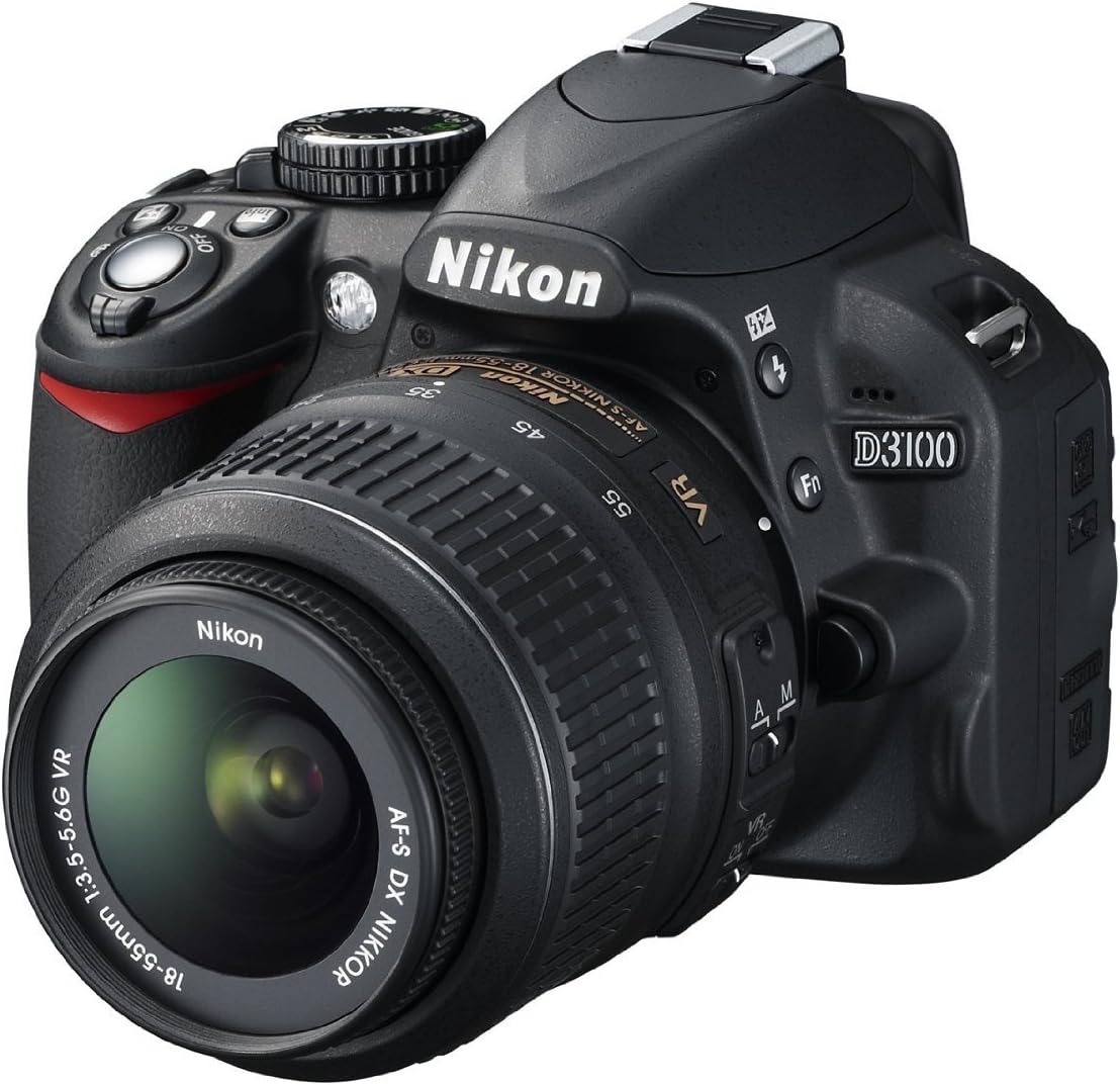 Nikon D3100 appareil photo reflex - capteur CMOS 14,2 MP noir objectif VR 18 à 55 mm - zoom optique 3x monture Nikon F - stabilisation et mesure matricielle