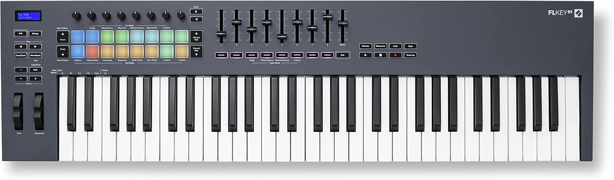 Novation FLkey 61 - Clavier maître MIDI USB 61 touches pour FL Studio - Modes Chord et Scale pour composition - Logiciels de production inclus avec câble USB