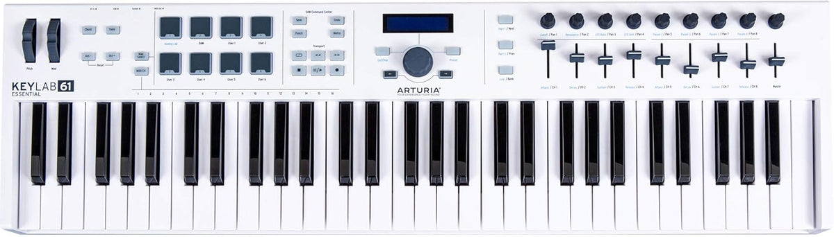 Arturia KeyLab Essential 61 clavier maître MIDI - 61 touches pour production et contrôle musical - USB avec Analog Lab et Ableton Live Lite - UVI Grand Piano et pédale sustain inclus