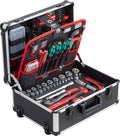Meister 8973770 Valise à outils professionnelle équipée - Outils Knipex et Wera avec 238 compartiments - Manche télescopique sur roues - Format 46 x 35 x 19 cm