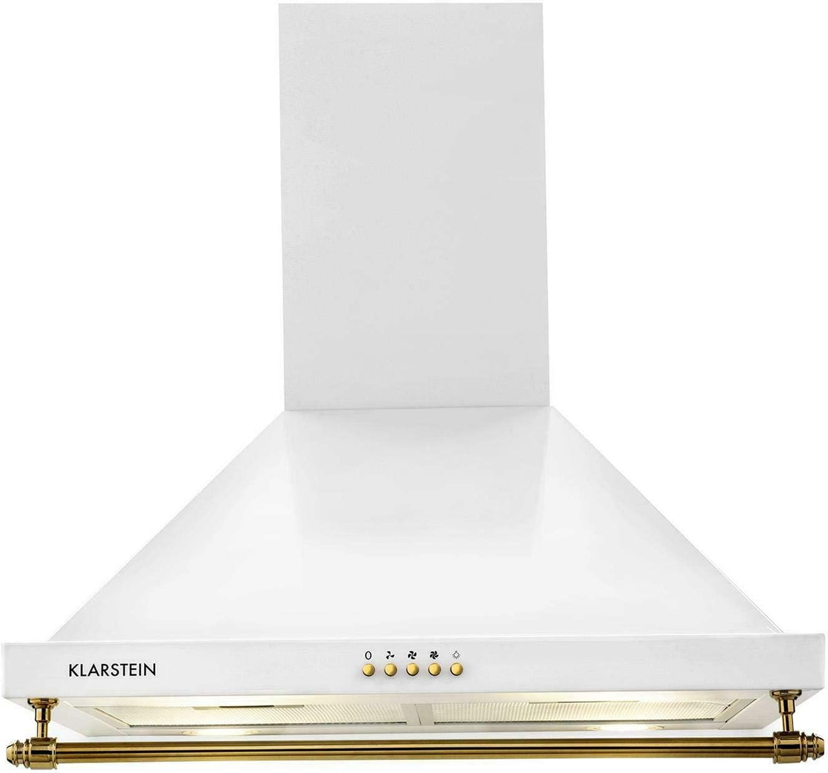 KLARSTEIN Montblanc 60 hotte aspirante murale - 60 cm - Extraction ou recyclage - 3 niveaux - Débit 610 m3/h avec filtre aluminium blanc