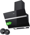 CIARRA CBCB6736N hotte aspirante inclinée 60 cm - Classe A++ - Débit 750 m3/h - Écran tactile LED noir