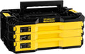 Stanley PRO STACK boîte outils - 3 tiroirs équipée 126 pièces finition noire - acier allié et plastique - rangement modulaire pour atelier maintenance et transport professionnel