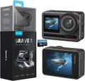 AKASO Brave 8 Caméra sport 4K 60 fps 48 MP - Étanche jusqu à 60 m avec écran tactile - Stabilisation SuperSmooth zoom 8x 16x - Ralenti 2 batteries 1550 mAh