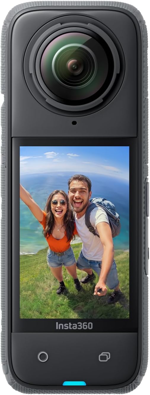 Insta360 X4 - Caméra action 360 8K étanche avec vidéo grand angle 4K - Stabilisation et perche selfie invisible - Autonomie 135 min écran 2,5 pouces édition IA