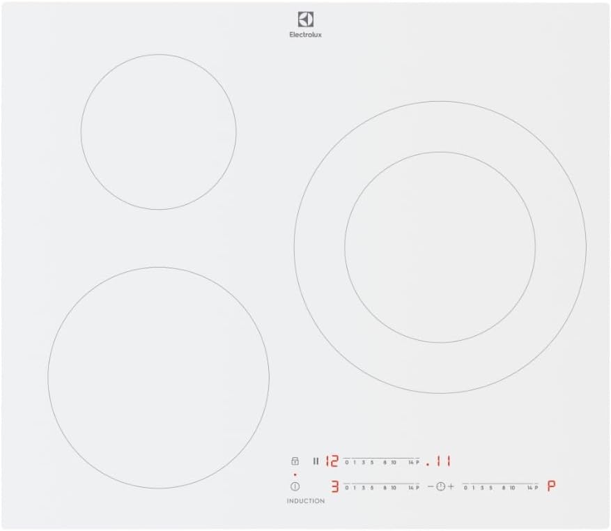 Electrolux LIT60342CW plaque induction 59 cm - Table de cuisson électrique 3 foyers - Surface verre cristal blanche 7350W