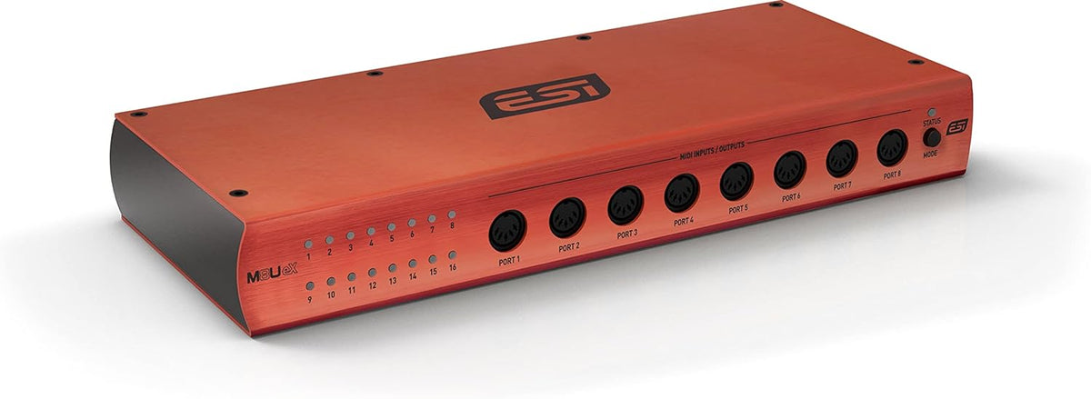 ESI M8U eX - Interface MIDI USB 3.0 16 ports avec hub USB - 16 canaux pour ordinateur personnel - Compatible Windows 7 pour studio et gestion de périphériques MIDI