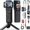 SJCAM C400 Vlog Bundle 64 Go Caméra action 4K noire - Autonomie jusqu à 7 h - Écran tactile rotatif 2,29 pouces - Stabilisation 6 axes pour vlog voyage et YouTube