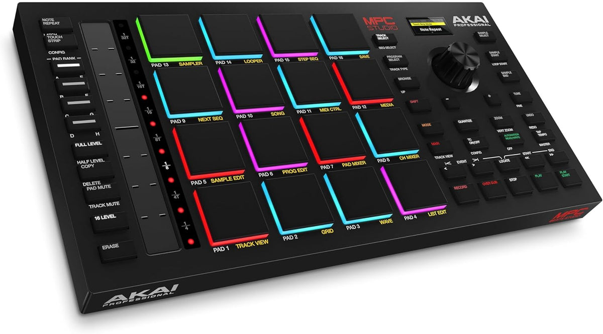 Akai Professional MPC Studio - Contrôleur MIDI Beat Maker USB - 16 pads RVB sensibles à la vélocité et écran LCD - Touch Strip assignable avec logiciel MPC