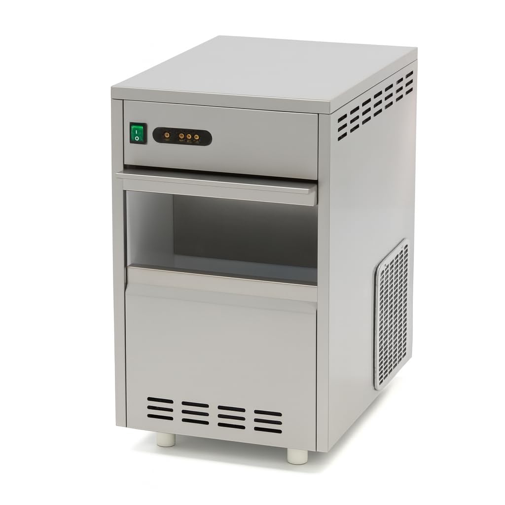PESAGE MB IR MGP 30 Machine à glace pilée en paillettes - Production 30 kg par 24 h - Stockage 10 kg en acier inoxydable - Refroidissement à air avec réfrigérant R290