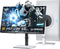 KTC écran gaming 27 pouces blanc - QHD 2560 x 1440 Fast IPS jusqu à 210 Hz - 1 ms MPRT HDR400 Adaptive Sync - Haut parleurs intégrés HDMI DisplayPort support réglable