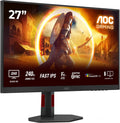 AOC Gaming Q27G4ZR Écran gaming 27 pouces QHD noir rouge - 2560 x 1440 à 240 Hz - 1 ms G Sync HDR400 - 2 HDMI 2.0 DisplayPort 1.4 Adaptive Sync