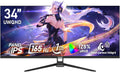 Gawfolk écran PC gaming ultra large 34 pouces - UWQHD 3440 x 1440 IPS 165 Hz - Adaptive Sync haut parleurs intégrés - DisplayPort HDMI VESA 75 x 75 écran mat noir