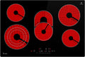 KKT KOLBE CH7705RL plaque électrique - 5 zones largeur 80 cm puissance 8,7 kW - vitrocéramique noire 9 niveaux - zones triple double ovale minuterie sécurité