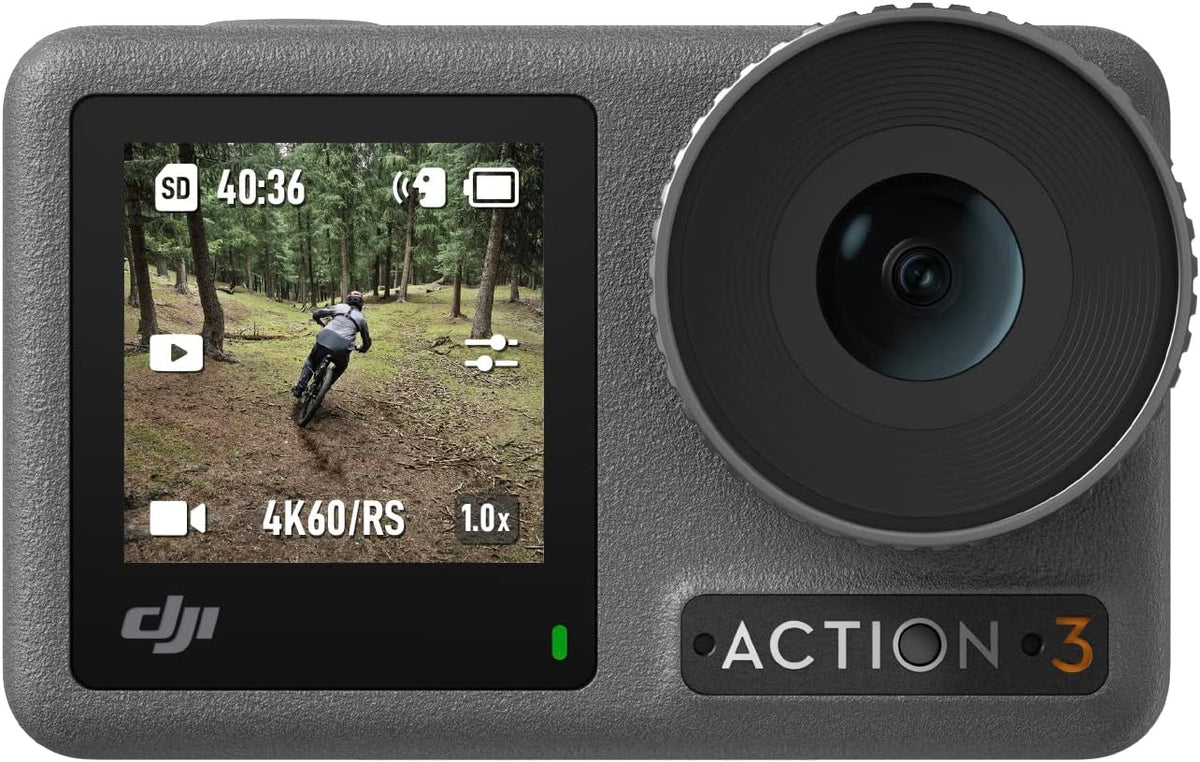 DJI Osmo Action 3 Standard - Caméra action 4K grand angle avec HorizonSteady - Étanche 16 m et résistante au froid - Double écran tactile Wi-Fi Bluetooth USB support vertical