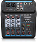 FOELANNE Console de mixage audio studio - Interface de contrôle DJ pour mixage en direct - USB pour enregistrement sur ordinateur - Bluetooth pour débutants et utilisateurs professionnels