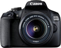 Canon EOS 2000D appareil photo reflex - capteur APS C 24,1 MP noir - objectif EF S 18 à 55 mm - WiFi vidéo Full HD stabilisation optique zoom 3x
