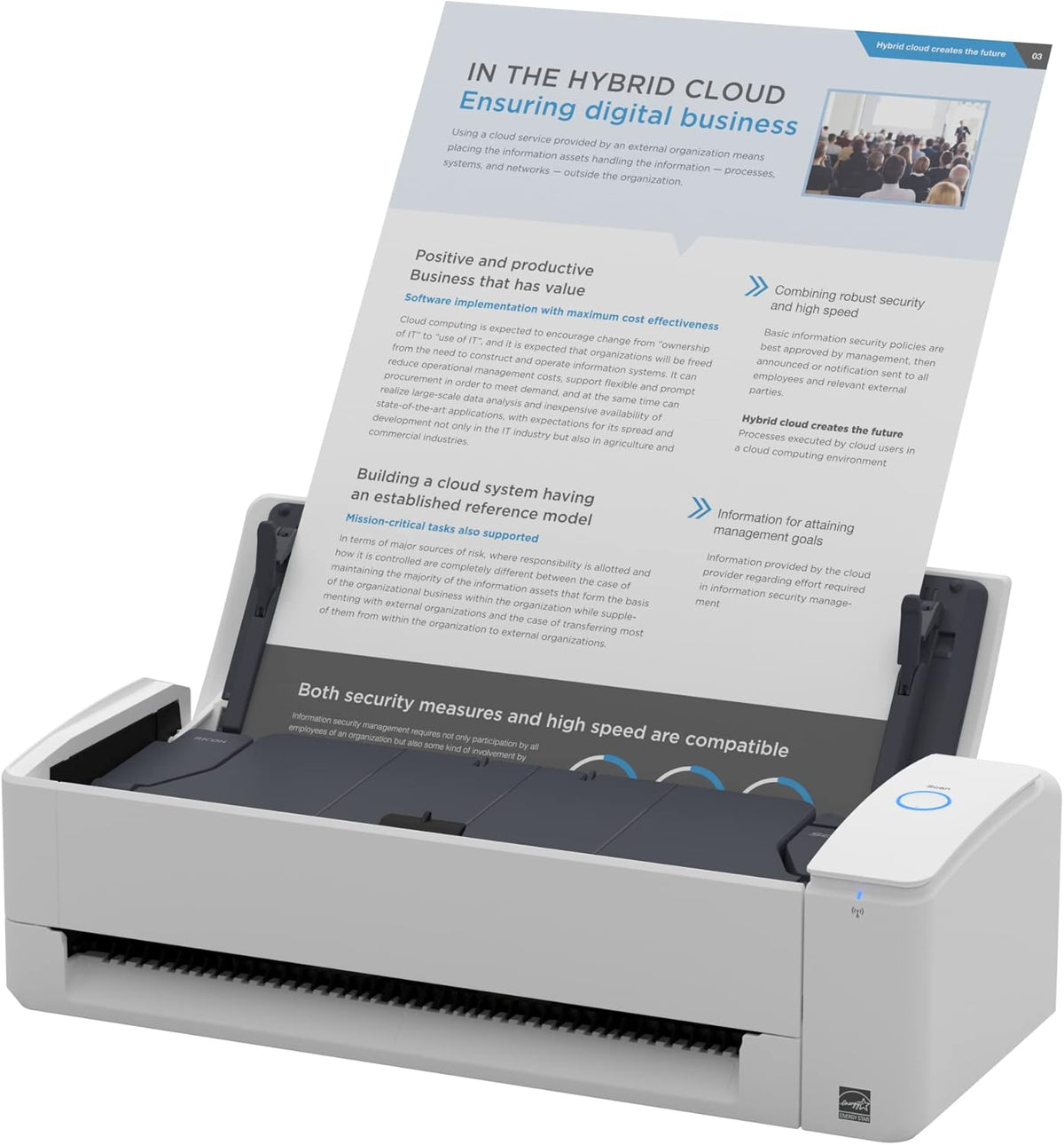 ScanSnap iX1300 scanner documents automatique blanc - Recto verso cartes de visite à A4 - Résolution 600 dpi et alimentation papier - WiFi USB 3.2 pour maison et bureau