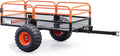 Wiltec remorque basculante pour tondeuse ATV - Charge maximale 680 kg dimensions 216 x 121,9 x 76,2 cm - Grille et parois amovibles - Benne acier pour jardin transport