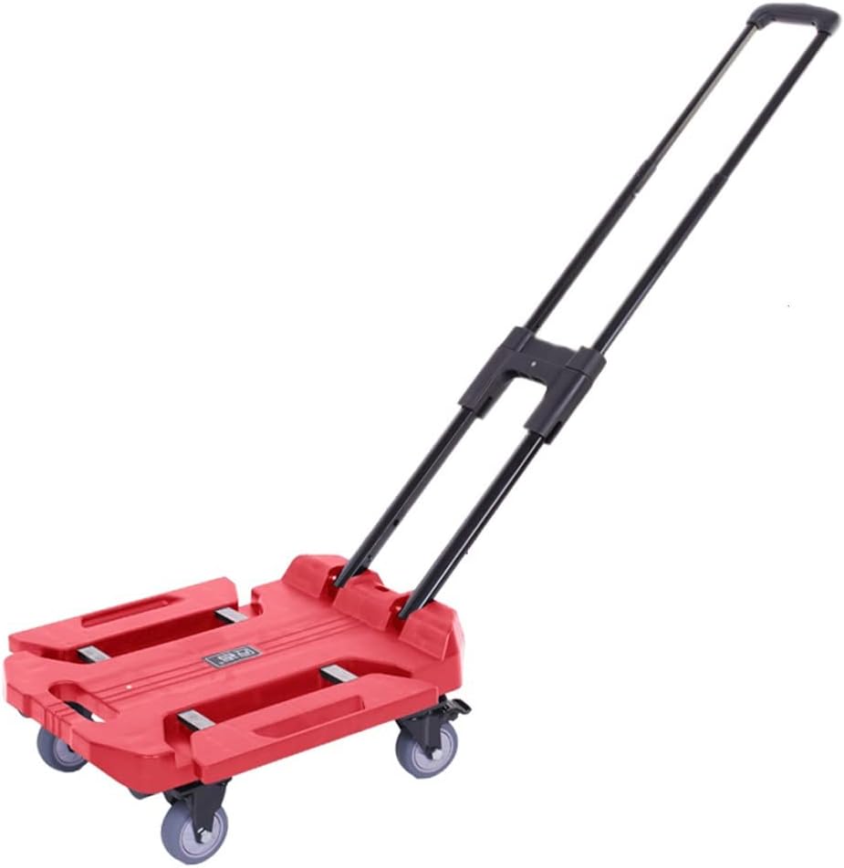 ZHEYANG chariot de transport polyvalent pliable - Chariot de jardin 4 roues avec frein - 2 cordons élastiques inclus - Modèle taille 3 pouces pour transport extérieur