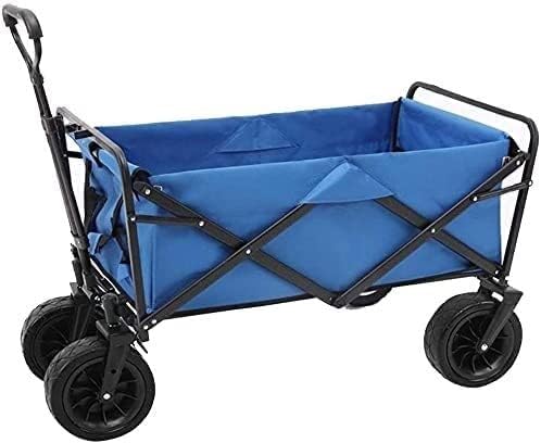 Tiiiopkvvv Chariot utilitaire pliable extérieur - Charge jusqu à 85 kg pour camping et plage - Modèle robuste à 4 roues pour jardin pêche - Wagon de transport Style 2