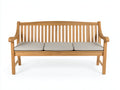 Banc de jardin - bois-tissu - 160x64x88 cm - beige-bois naturel - classique