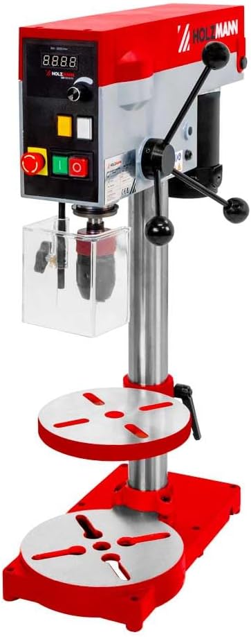 Holzmann SB13B16VN - Perceuse à colonne 300 W 230 V - Jusqu'à 2500 tr min mandrin 13 mm - Laser de centrage lampe LED et structure métal pour atelier