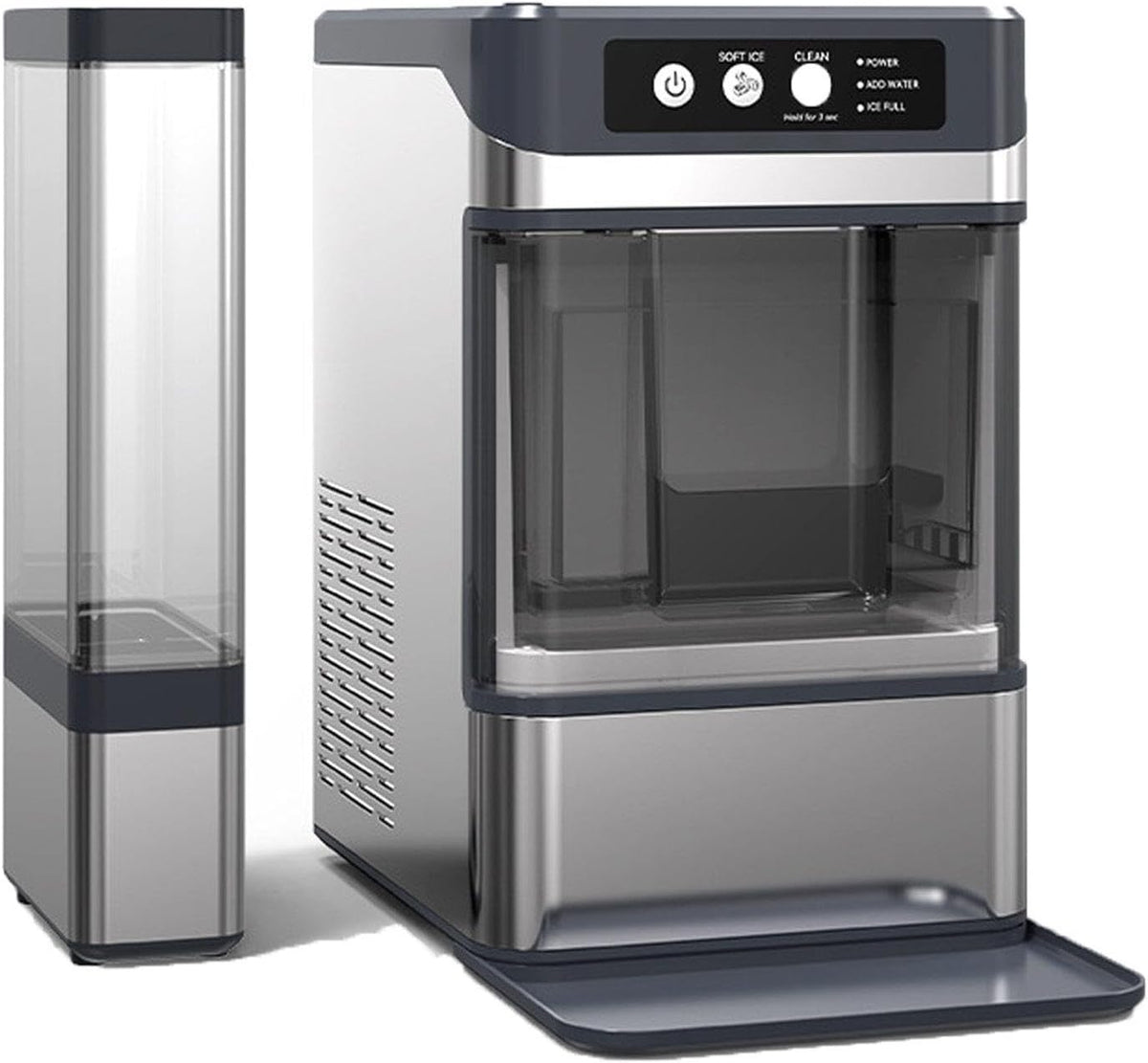 PweKzxt machine à glaçons mâchables - production rapide en 5 à 10 min - capacité quotidienne 17 kg réservoir 3 L - arrêt automatique infrarouge pour maison et boissons