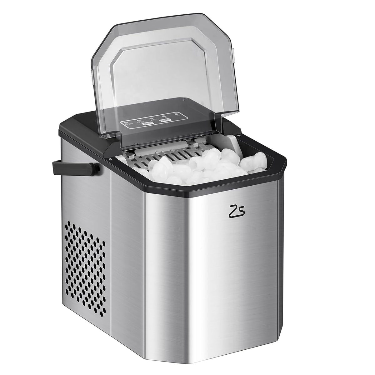 Garvee - Machine à glaçons de comptoir 12 kg par 24 h - 9 glaçons prêts en 8 min - Modèle électrique compact portable avec pelle et panier pour maison