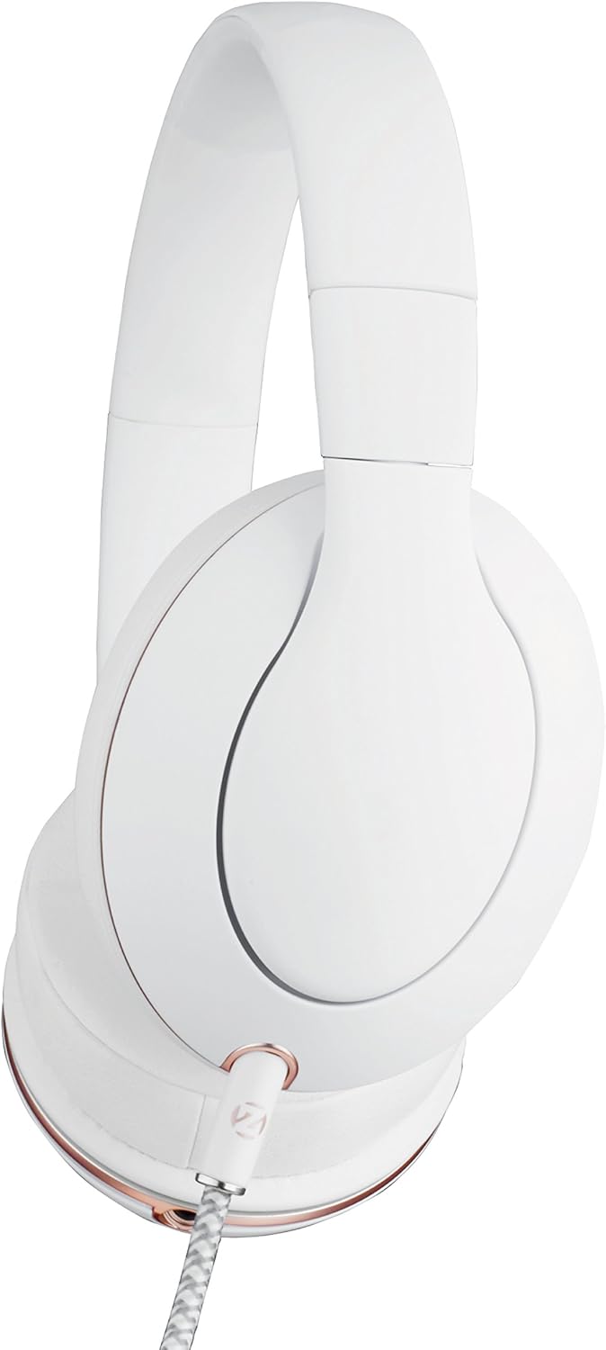 Double Zero 001 casque haute résolution blanc - Casque filaire pliable avec câble jack 3,5 mm pour DJ