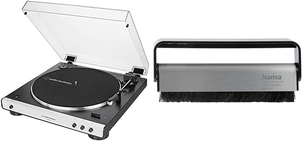 Audio Technica LP60XBT platine vinyle automatique - entraînement par courroie Bluetooth finition blanche - lecture jusqu à 45 tours par minute - avec brosse carbone Hama antistatique