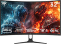 KTC H32S5 - Écran gamer incurvé 32 pouces QHD jusqu'à 185 Hz - Dalle HVA 1500R 1 ms HDR10 96 pour cent DCI-P3 - HDMI DisplayPort VESA faible lumière bleue