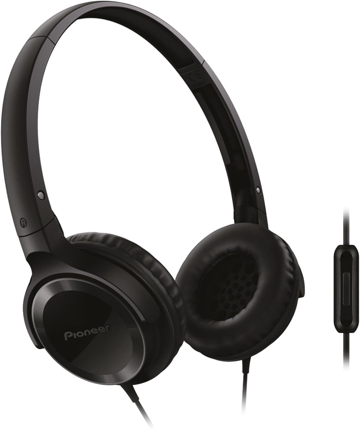 Pioneer SE-MJ502T-K - Casque supra auriculaire filaire 32 ohms - Jack 3,5 mm format léger 104 g - Modèle noir pour musique téléphone ordinateur et usage quotidien