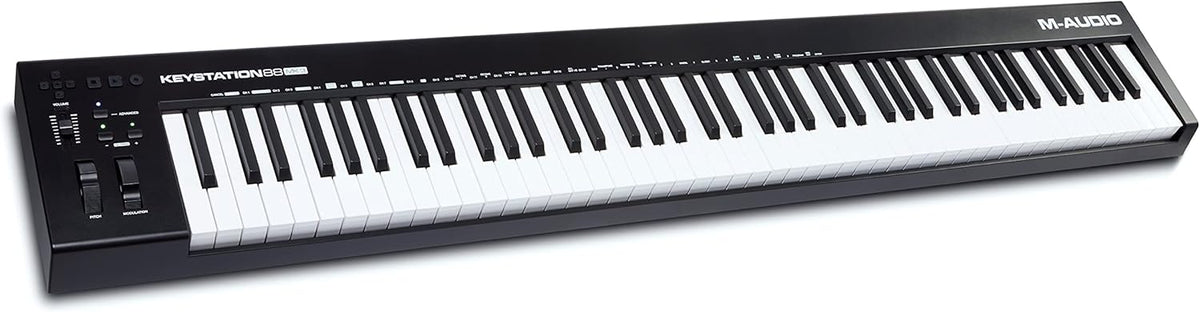 M Audio Keystation 88 MK3 Clavier maître MIDI USB - 88 touches semi lestées - Format noir pour synthétiseurs virtuels et stations audionumériques - Contrôleur pleine taille pour studio
