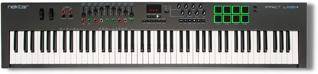 Nektar Impact LX88 Plus Clavier maître MIDI USB - 88 touches avec intégration DAW - Commandes rétroéclairées pour studio - Bitwig licence câble USB et guide inclus