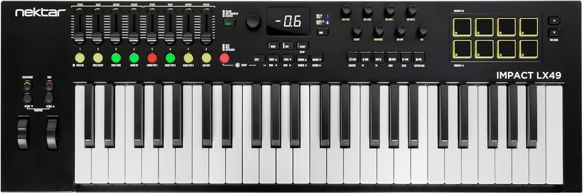 Nektar Impact LX49 MK3 - Clavier maître MIDI 49 touches - Connectivité MIDI et USB pour instruments virtuels - Contrôleur noir compact pour studio et production musicale