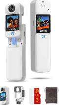 SJCAM C300 Caméra sport 4K blanche - Étanche avec double écran tactile - Autonomie jusqu à 460 min - Stabilisation 6 axes pour vlog et activités aquatiques USB