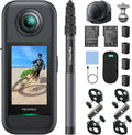 AKASO 360 Kit Moto - Caméra action 360 5,7K avec carte 128 Go - Photos 72 MP SuperSmooth et selfie stick invisible - Écran 2,29 pouces Horizon Lock Wi-Fi