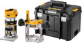 DEWALT DCW604NT XJ Affleureuse défonceuse XR 18 V - Moteur Brushless jusqu à 25500 tr min - Base plongeante pour fraises 6,35 et 8 mm - Coffret TSTAK sans batterie