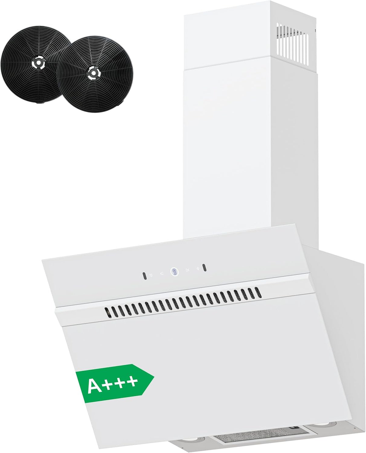 FIREGAS hotte aspirante inclinée 60 cm - Classe A+++ - Débit 684 m3/h - Commande tactile et gestuelle avec LED blanche