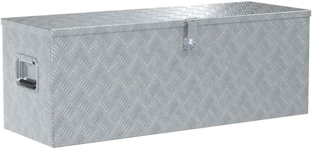 vidaXL coffre à outils aluminium argenté - Boîte de rangement étanche et hermétique - Dimensions 110,5 x 38,5 x 40 cm - Caisse à outils compacte avec fermeture rabattable