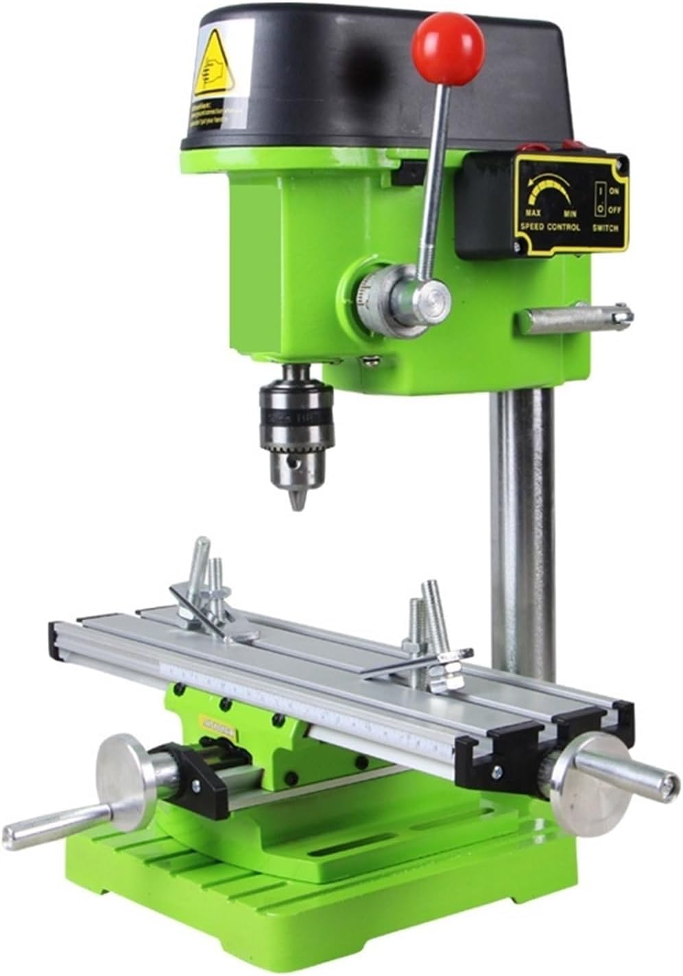 Perceuse à colonne multifonction 480 W - Modèle d établi compact à vitesse variable - Fonction perçage et fraisage électrique - Outil domestique pour bricolage et atelier
