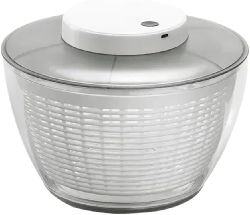 Essoreuse à salade électrique 4,75 L - Déshydrateur pour légumes et fruits - Cuve en acier inoxydable 18 10 - Séparation sèche humide pour cuisine et préparation alimentaire