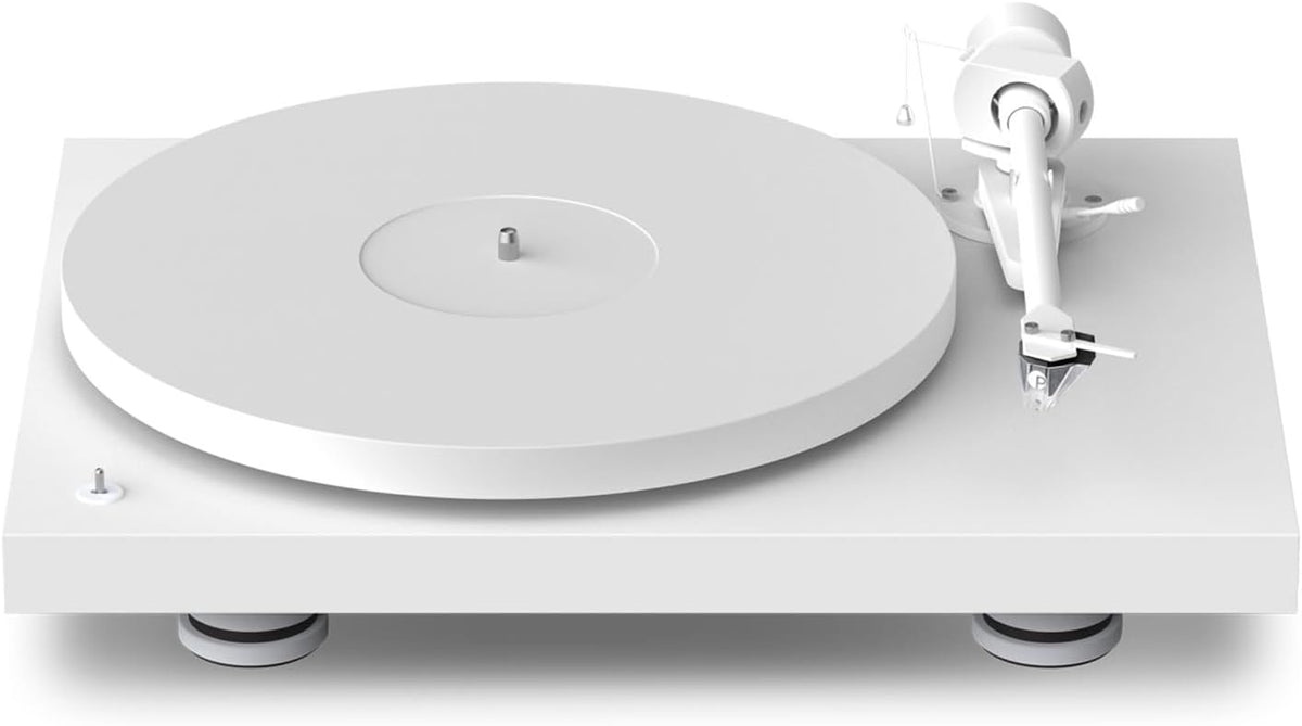 Pro Ject Debut Pro B White Satin platine vinyle manuelle - Entraînement par courroie avec construction bois - Lecture analogique jusqu à 78 tr min - Alimentation câble électrique