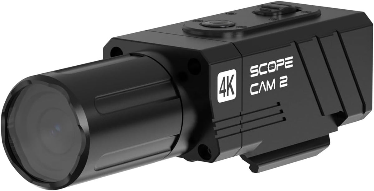 RunCam ScopeCam2 caméra action 4K - objectif 35 mm zoom numérique 4x - WiFi étanchéité IP64 - câble déclencheur pour airsoft paintball chasse et entraînement