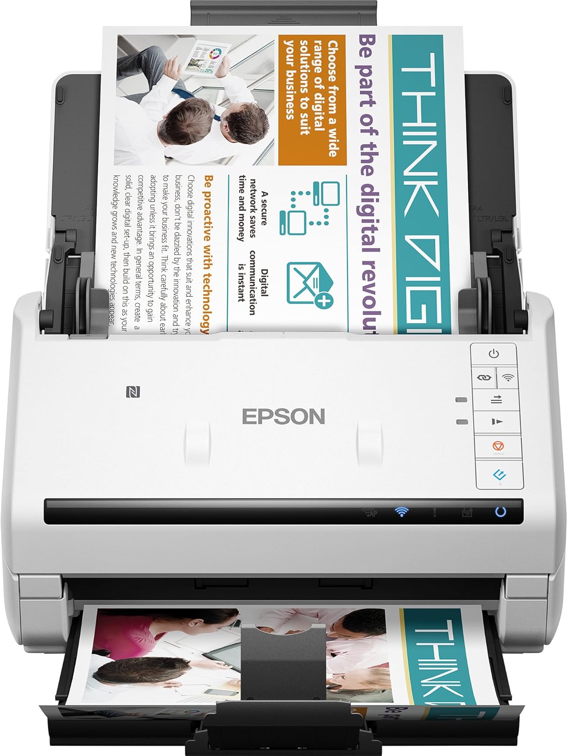 Epson WorkForce DS 570W Scanner A4 - Résolution 600 x 600 dpi avec capteur CCD - Jusqu à 35 pages par minute - WiFi avec chargeur automatique 50 feuilles