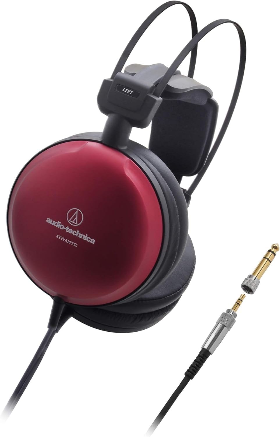 Audio Technica ATH A1000Z casque dynamique fermé audiophile haute résolution rouge - Isolation acoustique filaire jack 6,35 mm